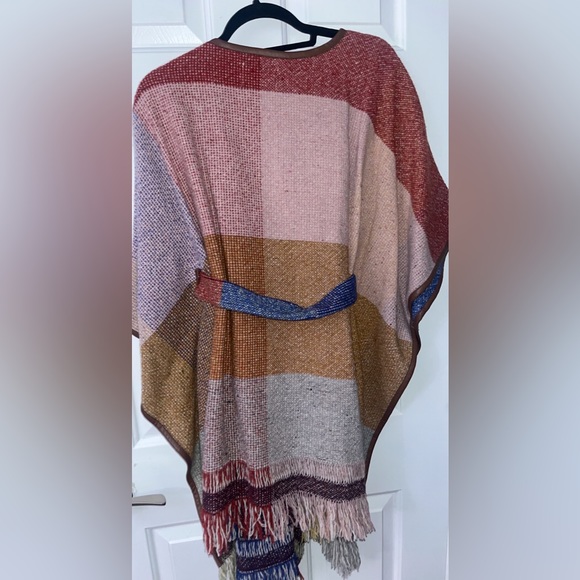 Morgan Carper by ANTHROPOLOGIE tweed Poncho - Picture 4 of 7